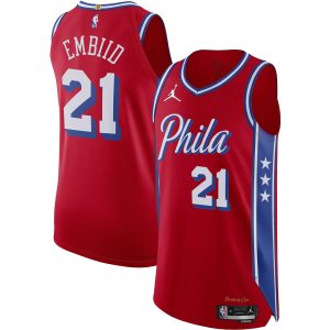 Jordan Brand Joel Elegant Embiid Philadelphia 76ers Red Authentic Player Jersey Statement Edition Collectors
