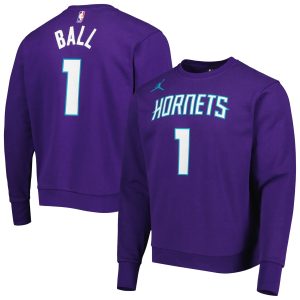 Jordan Brand LaMelo Ball Charlotte Hornets Purple Statement Name & Number Pullover Sweatshirt Stylish Trending now! Grab this hot jersey while you can.