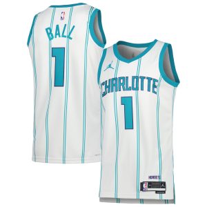 Jordan Superb Brand LaMelo Ball Charlotte Hornets Unisex White Swingman Jersey Association Edition Sports fans