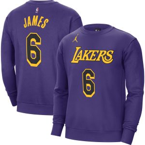 Jordan Brand LeBron James Los Angeles Lakers Purple Statement Name Terrific & Number Pullover Sweatshirt Perfect fit! Order this comfortable jersey.