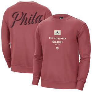 Jordan Brand Philadelphia 76ers Phenomenal Red Courtside Statement Edition Heavyweight Pullover Sweatshirt Stand out from the crowd! Wear this eye - catching jersey.