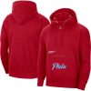 Jordan Brand Philadelphia 76ers Red Courtside Sophisticated Statement Edition Pullover Hoodie Sports enthusiasts