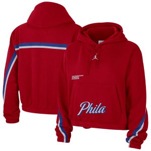 Jordan Brand Philadelphia 76ers Women's Red Courtside Premium - grade Statement Edition Pullover Hoodie Designed for performance! Get this functional jersey.