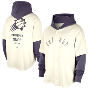 Jordan Brand Phoenix Suns Cream/Purple Courtside Statement Edition MVP Dashing Jersey Pullover Hoodie Hurry! Exclusive offer. Get your hands on this outstanding jersey right away.