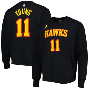 Jordan Brand Trae Young Premium - grade Atlanta Hawks Black Statement Name & Number Pullover Sweatshirt Designed for performance! Get this functional jersey.