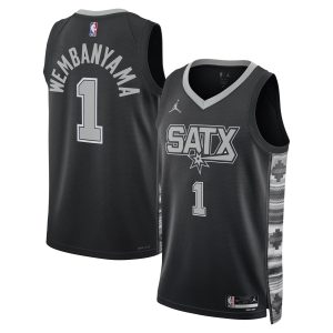 Jordan Brand Victor Wembanyama San Antonio Enchanting Spurs Unisex Black Swingman Jersey Statement Edition Upgrade your fan gear! Order this premium jersey today.