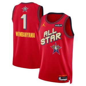 Jordan Brand Victor Wembanyama Impressive Unisex Red 2025 NBA All Star Game Swingman Player Jersey Gift idea! Surprise a sports fan with this amazing jersey.
