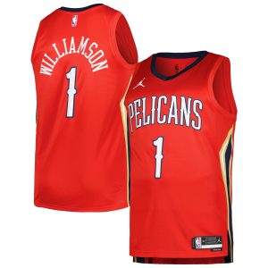 Jordan Brand Zion Williamson New Orleans Pelicans Red Stunning Swingman Player Jersey Statement Edition Experience luxury! Order this high - end jersey.