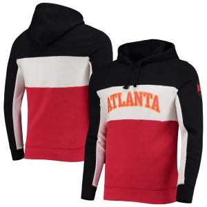 Junk Food Atlanta Hawks Black/White Wordmark Colorblock Striking Fleece Pullover Hoodie Authentic look! Wear this genuine jersey.