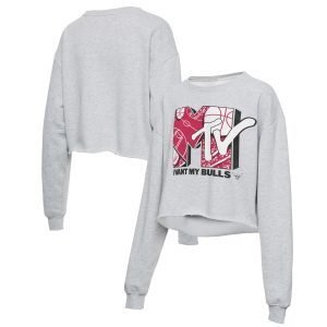 Junk Captivating Food Chicago Bulls Women's Heathered Gray NBA x MTV I Want My Cropped Fleece Pullover Sweatshirt Celebrate your team! Order this commemorative jersey.