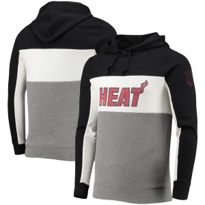 Junk Food Miami Heat Black/White Fantastic Wordmark Colorblock Fleece Pullover Hoodie Customizable! Personalize this great jersey.