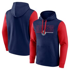 LA Clippers Navy Outline Colorblock Pullover Hoodie Striking Show your dedication! Own this special jersey for your team.
