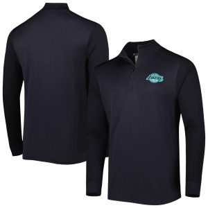 Levelwear Los Angeles Lakers Black Nano Engineered Knit Fabric Refined Quarter Zip Jacket Sports fans