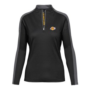 Levelwear Premium - grade Los Angeles Lakers Women's Black Remi Insignia Core Quarter Zip Pullover Top Time - sensitive! Order now before the deal expires.