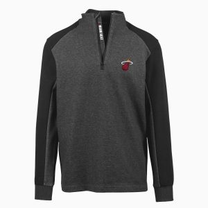Levelwear Miami Sophisticated Heat Black Galaxy Insignia Core Quarter Zip Pullover Top Sports fans