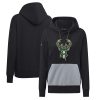 Levelwear Milwaukee Bucks Women's Black Marvelous Bonfire Pullover Hoodie Collectors