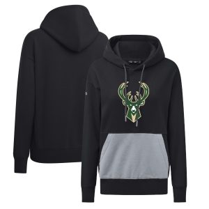 Levelwear Milwaukee Bucks Women's Black Marvelous Bonfire Pullover Hoodie Collectors