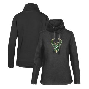 Levelwear Milwaukee Bucks Women's Black Loop Exceptional Core Funnel Neck Pullover Sweatshirt New arrival! Check out this fresh and exciting jersey.