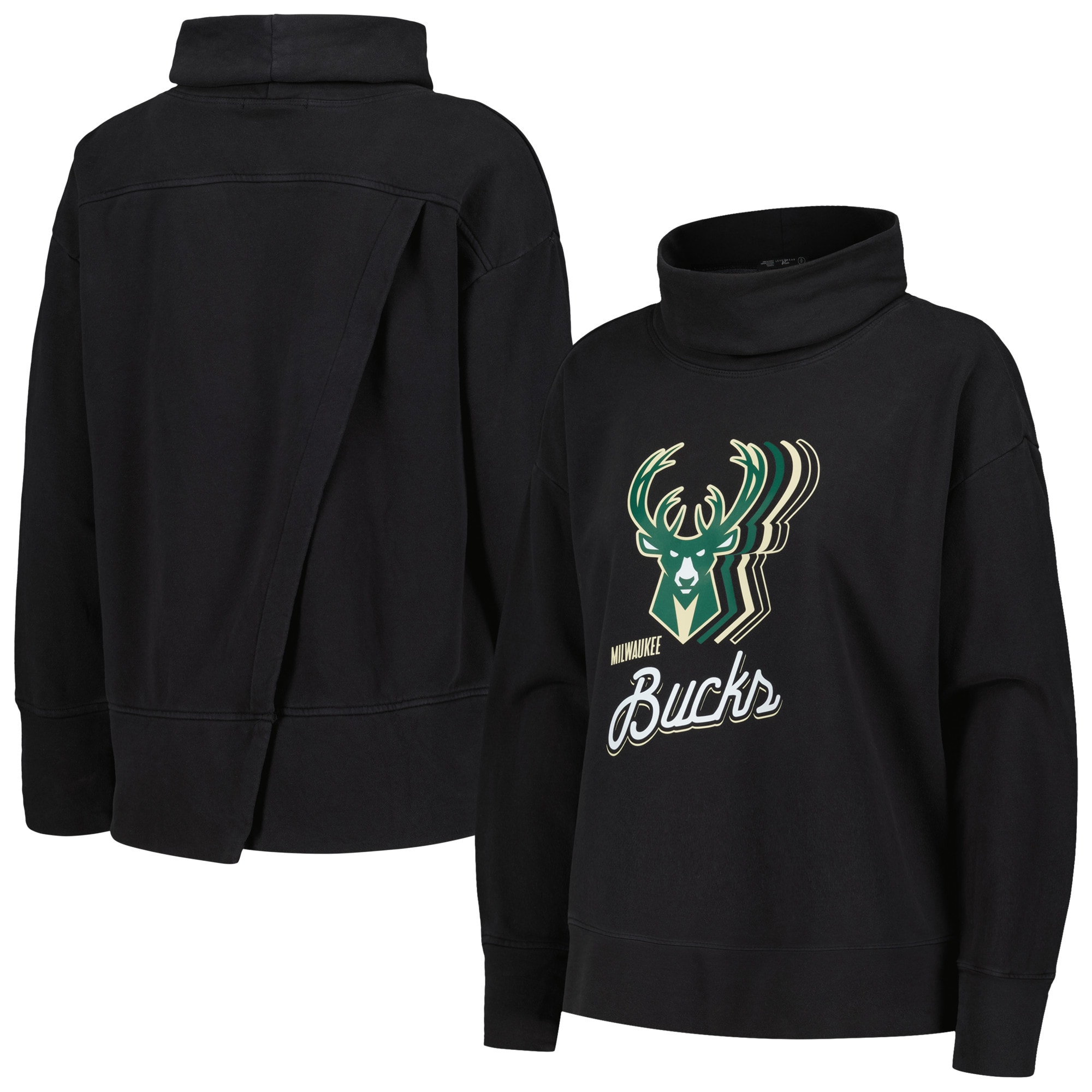 Levelwear Milwaukee Bucks Women's Black Sunset Pullover Phenomenal Sweatshirt Exclusive design! Own a jersey like no other.