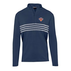 Levelwear Alluring New York Knicks Navy Asher Insignia Core Quarter Zip Pullover Top Join the elite! Get this exclusive jersey.