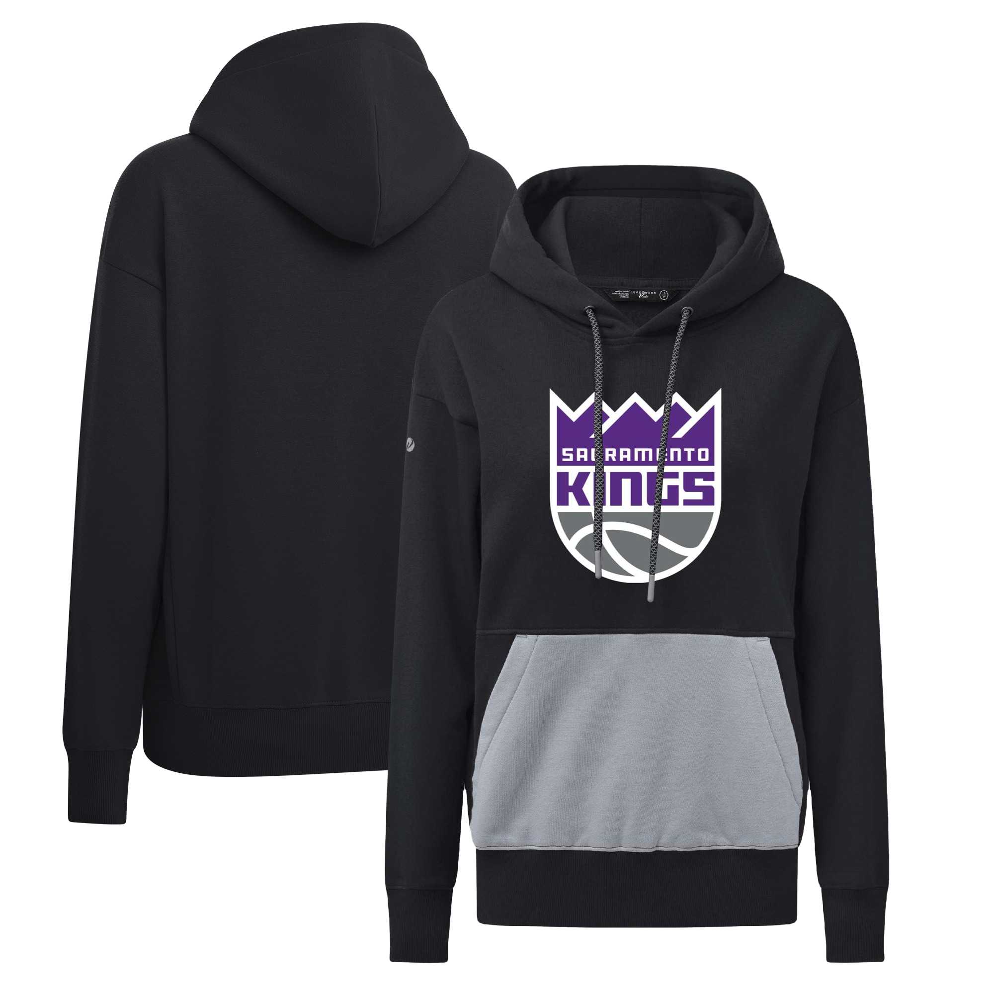 Levelwear Sacramento Kings Women's Black Bonfire Pullover Dashing Hoodie Sports enthusiasts