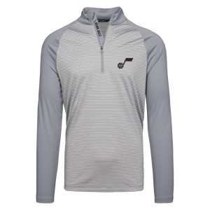 Levelwear Utah Jazz Gray Charter Insignia Exquisite Core Quarter Zip Pullover Top Collectors