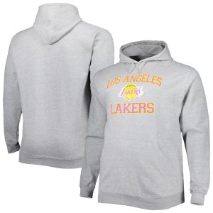 Los Angeles Lakers Exceptional Heathered Gray Big & Tall Heart & Soul Pullover Hoodie Retailers