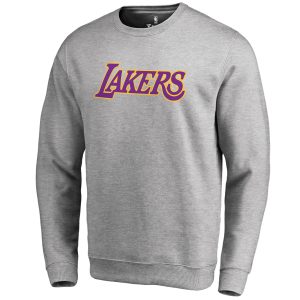 Los Angeles Lakers Heathered Gray Wordmark Pullover Sweatshirt Charming Retailers