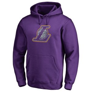 Los Angeles Lakers Purple Static Logo Pullover Premium Hoodie Sports fans