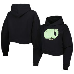 Lusso Boston Celtics Women's Black Terrific Layla World Tour Cropped Pullover Hoodie Flash sale! Snag this great jersey at a discounted price.