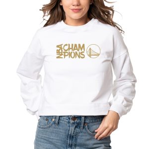 Lusso Golden State Warriors Women's White 2022 NBA Finals Champions Lola Pullover Enchanting Sweatshirt Collector's item! A rare addition to any collection.