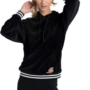 Lusso Los Angeles Lakers Women's Black Nellie Oversized Velour Pullover Hoodie Distinguished Limited edition! Don't miss your chance to own this unique jersey.