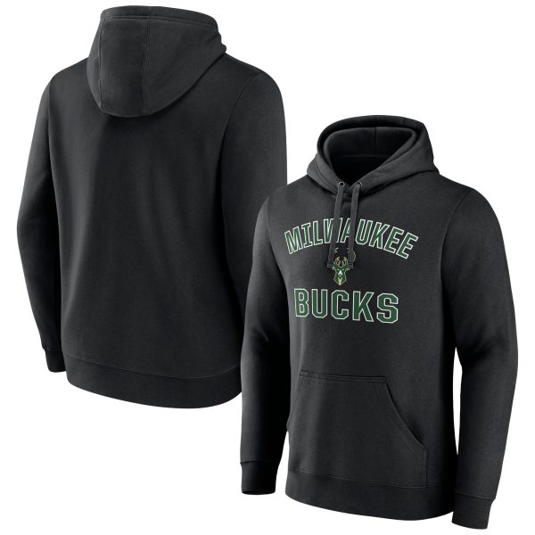 Milwaukee Bucks Black Victory Arch Pullover Hoodie High - quality Customizable! Personalize this great jersey.
