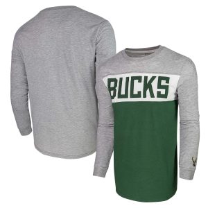 Milwaukee Bucks Heather Gray Unisex Loge Long Sleeve T Shirt Exceptional Unbeatable style! Get this stylish jersey now.