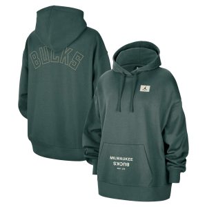 Milwaukee Bucks Jordan Brand Women's Green Courtside Statement Edition Oversize Pullover Premium - grade Hoodie Team spirit! Show it off with this awesome jersey.