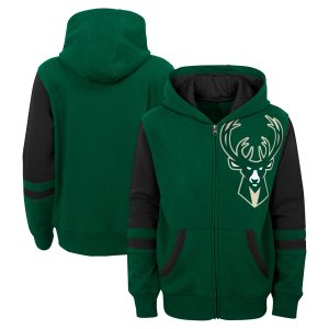 Milwaukee Bucks Preschool Green Prime Straight To The League Full Zip Hoodie Be a part of the action! Get this game - ready jersey.