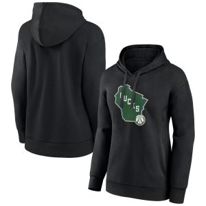 Milwaukee Bucks Women's Black Alternate Fantastic Logo Pullover Hoodie New arrival! Check out this fresh and exciting jersey.