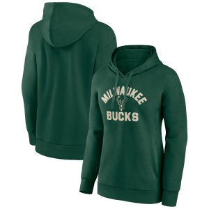 Milwaukee Bucks Striking Women's Hunter Green Overtime Pullover Hoodie High - demand item! Order this sought - after jersey immediately.