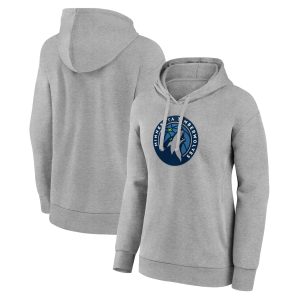 Minnesota Timberwolves Notable Women's Gray Primary Logo Pullover Hoodie Gift idea! Surprise a sports fan with this amazing jersey.
