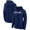Minnesota Timberwolves Women's Navy Wordmark Alt Pullover Top - notch Hoodie Collectors