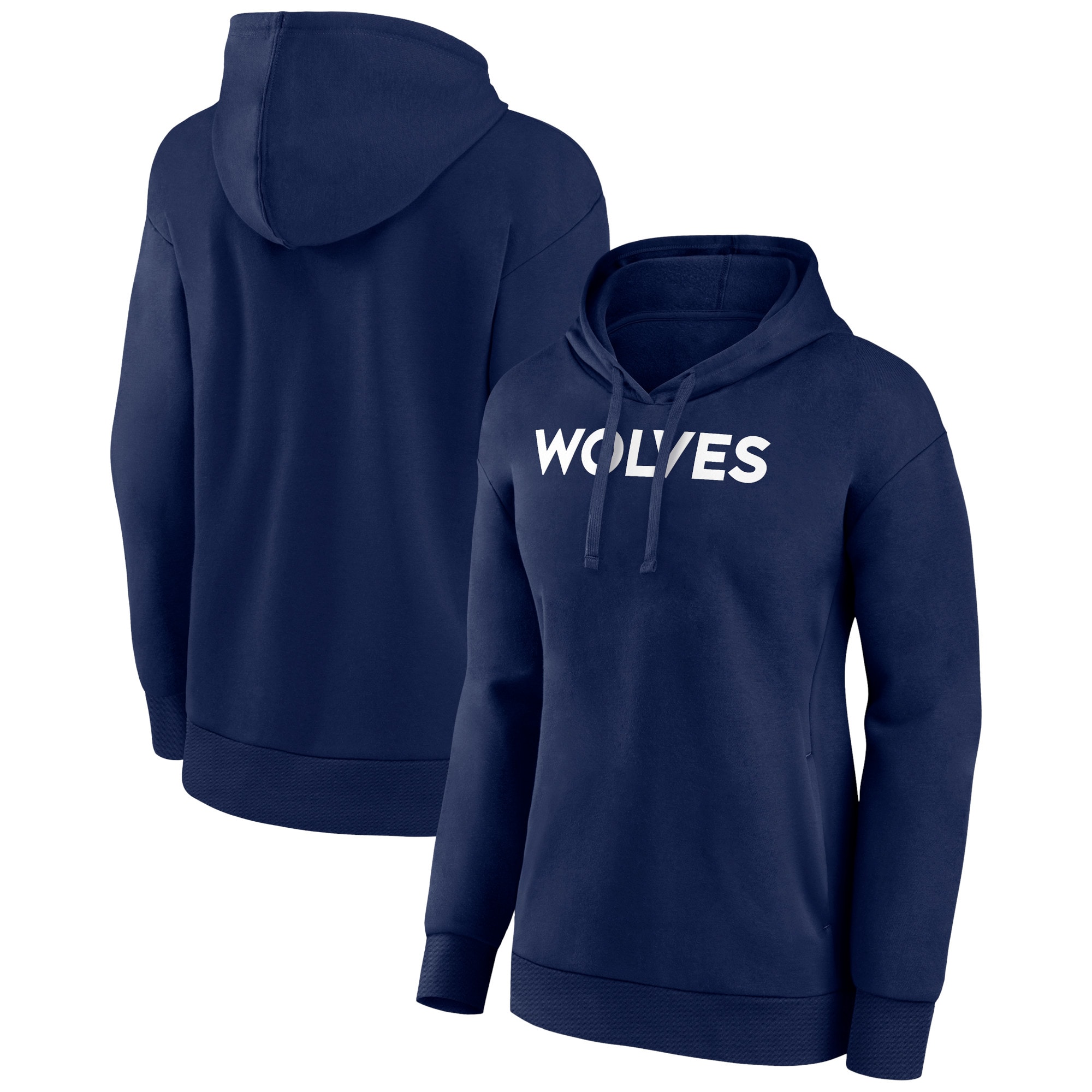 Minnesota Timberwolves Women's Navy Wordmark Alt Pullover Top - notch Hoodie Collectors