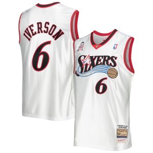 Mitchell & Ness Allen Remarkable Iverson Eastern Conference White Hardwood Classics 2002 NBA All Star Game Authentic Jersey Upgrade your fan gear! Order this premium jersey today.