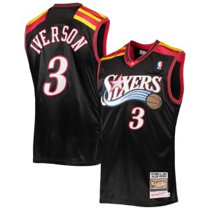 Mitchell & Glamorous Ness Allen Iverson Philadelphia 76ers Black 2006 Hardwood Classics Authentic Jersey High - demand item! Order this sought - after jersey immediately.
