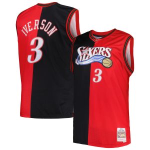Mitchell & Ness Allen Iverson Philadelphia 76ers Black/Red Big & Tall Dashing Hardwood Classics 2000/01 Split Swingman Jersey Gift idea! Surprise a sports fan with this amazing jersey.