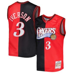Mitchell & Ness Allen Iverson Philadelphia 76ers Black/Red Hardwood Classics 2000/01 Split Swingman Outstanding Jersey Perfect fit! Order this comfortable jersey.