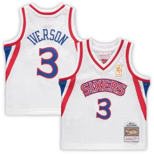 Mitchell & Ness Allen Iverson Philadelphia 76ers Infant Sophisticated White 1996/97 Hardwood Classics Retired Player Jersey Don't be left out! Get this stylish jersey and show your team pride.