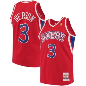 Mitchell & Ness Allen Iverson Philadelphia Fantastic 76ers Red 1996/97 Hardwood Classics Authentic Jersey Collectors
