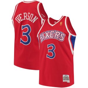 Mitchell & Ness Allen Iverson Captivating Philadelphia 76ers Red 1996/97 Hardwood Classics Swingman Jersey Show your dedication! Own this special jersey for your team.