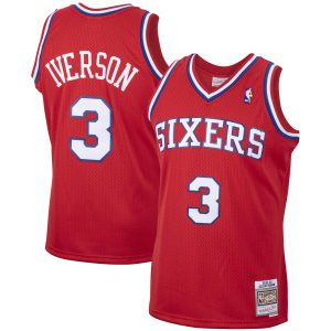 Mitchell & Ness Striking Allen Iverson Philadelphia 76ers Red 2002/03 Hardwood Classics Swingman Jersey Show your dedication! Own this special jersey for your team.