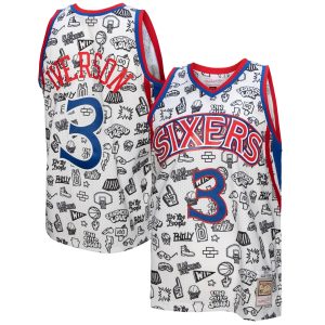 Mitchell & Ness Allen Iverson Philadelphia Captivating 76ers White 1996/97 Swingman Jersey Exclusive design! Own a jersey like no other.